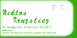 miklos kruzslicz business card